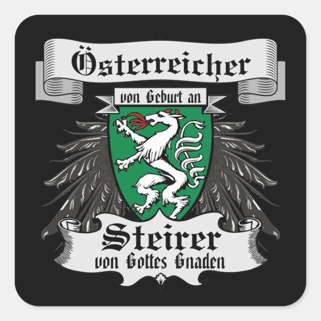 Pegatina Cuadrada Steirer von Gottes Gnaden Steiermark Österreich (Anverso)