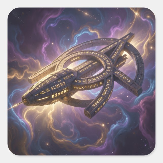 Pegatina Cuadrada Stellar Path – Journey Through the Universe´14 (Anverso)