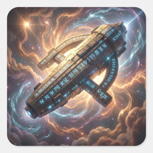 Pegatina Cuadrada Stellar Path – Journey Through the Universe´5 (Anverso)