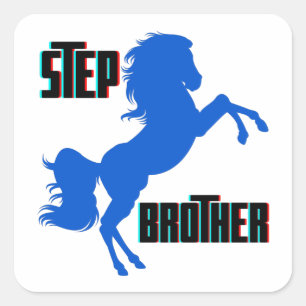 Pegatina Cuadrada Step Brother Horse Rearing