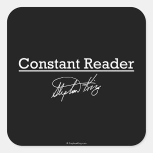 Pegatina Cuadrada Stephen King, lector constante