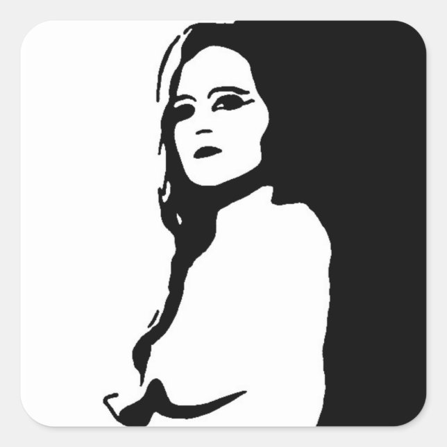 Pegatina Cuadrada Stern Face (Anverso)