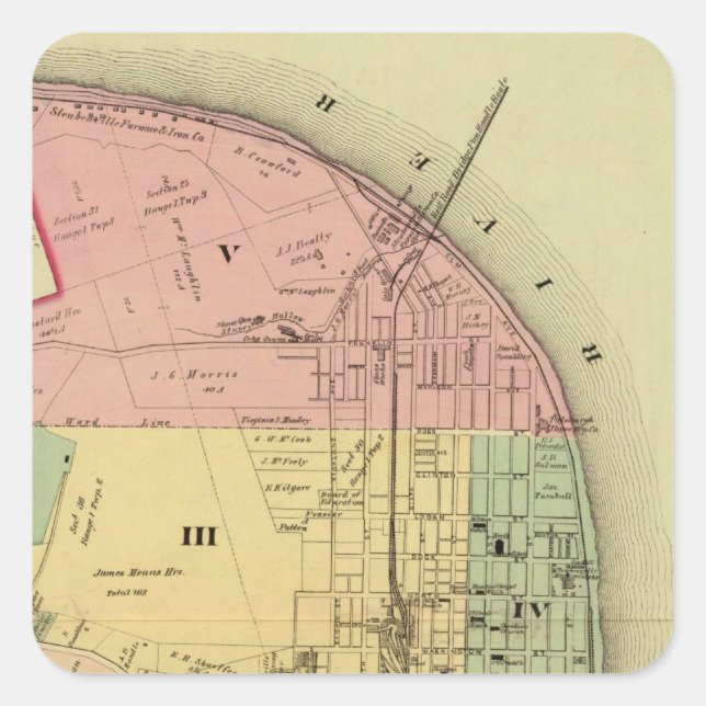 Pegatina Cuadrada Steubenville, Ohio 2 (Anverso)