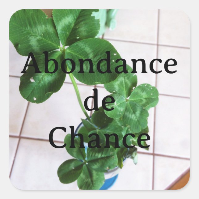 Pegatina Cuadrada Sticker - Abondance de chance (Anverso)