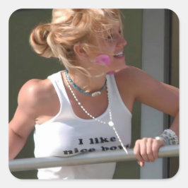 Pegatina Cuadrada Sticker Britney Spears 'I like nice boys'