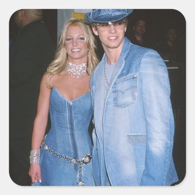 Pegatina Cuadrada Sticker Britney Spears & Justin Timberlake  (Anverso)