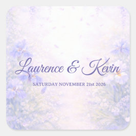 Pegatina Cuadrada Sticker carré Elegant Botanical Wedding