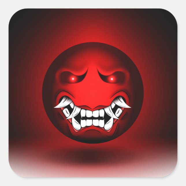 Pegatina Cuadrada Sticker Carré Samouraïmoji (Anverso)
