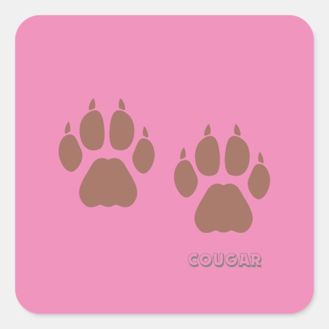 Pegatina Cuadrada sticker custom cougar (Anverso)