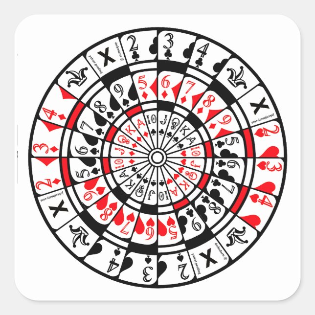 Pegatina Cuadrada Sticker Dartboard Card Design (Anverso)