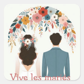Pegatina Cuadrada Sticker de mariés