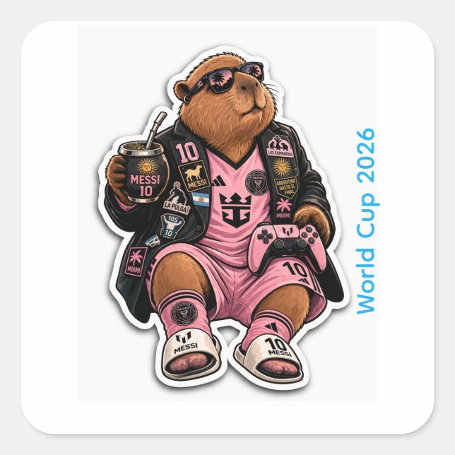Pegatina Cuadrada Sticker: El 10 Modo Campeón activado. (Anverso)