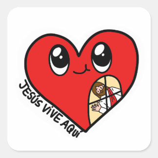 Pegatina Cuadrada Sticker Jesús vive aquí Edificaturas 