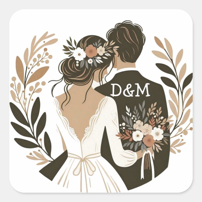 Pegatina Cuadrada Sticker “Mariés“ (Anverso)