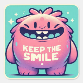 Pegatina Cuadrada Sticker monstre “Keep the smile“