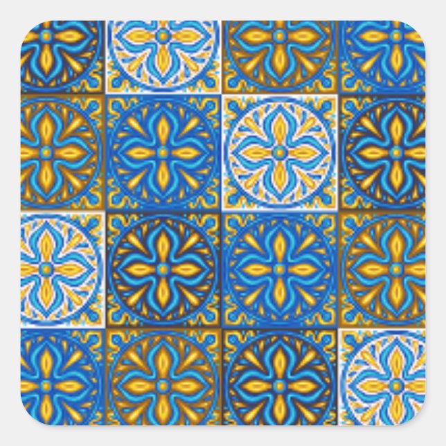 Pegatina Cuadrada Sticker Moroccan Zelij* Ceramic (Anverso)