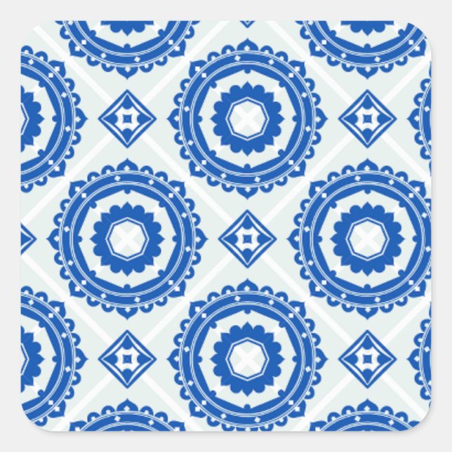 Pegatina Cuadrada Sticker Moroccan Zelij* Ceramic (Anverso)