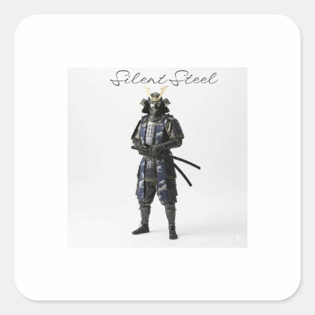 Pegatina Cuadrada sticker samurai warrior (Anverso)