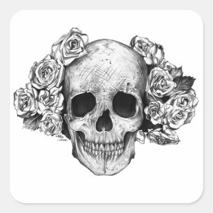 Pegatina Cuadrada Sticker skull