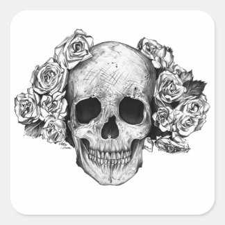 Pegatina Cuadrada Sticker skull