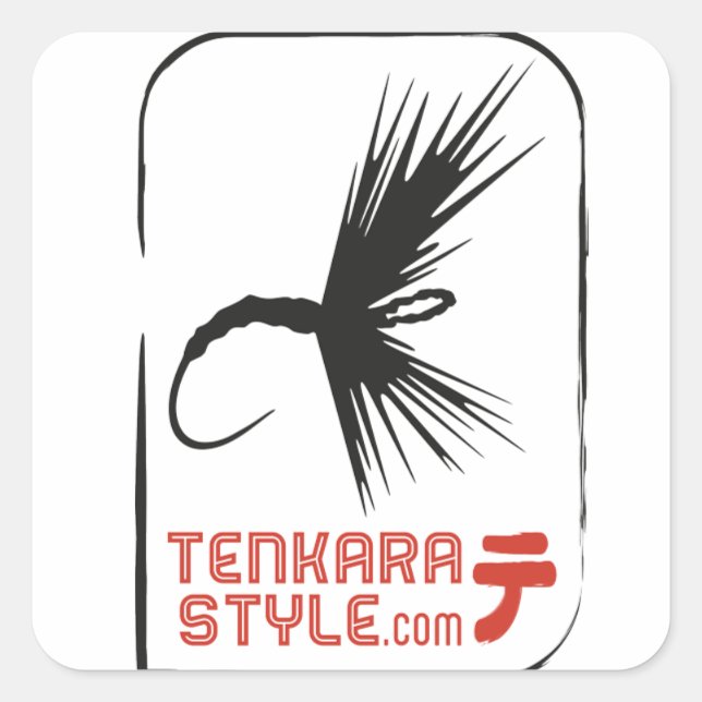 Pegatina Cuadrada sticker Tenkara Style (Anverso)
