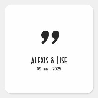 Pegatina Cuadrada Stickers autocollant de mariage Apostrophe
