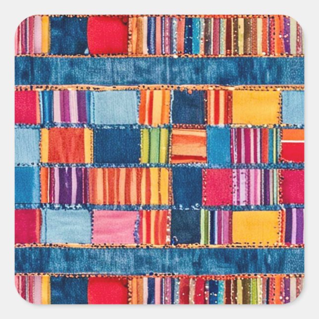 Pegatina Cuadrada Stickers for Kids' Party (Anverso)