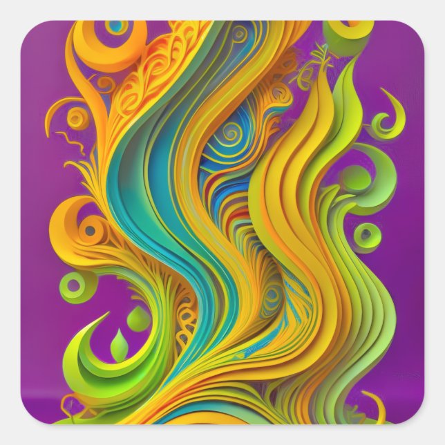 Pegatina Cuadrada Stickers for Kids' Party/Celebration (Anverso)