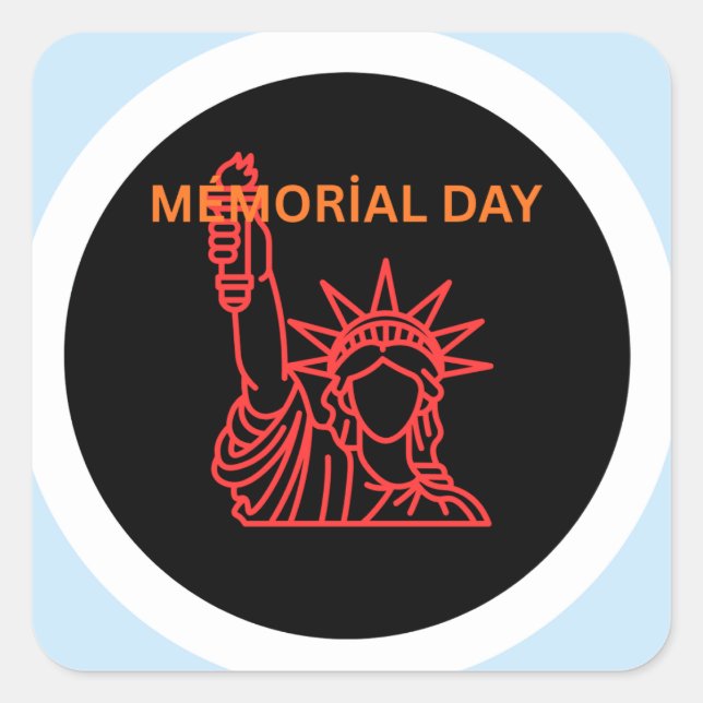 Pegatina Cuadrada Stickers mémorial day  (Anverso)