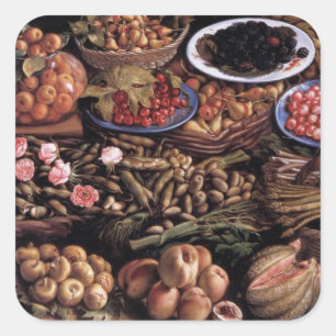 Pegatina Cuadrada Still Life by Vincenzo Campi