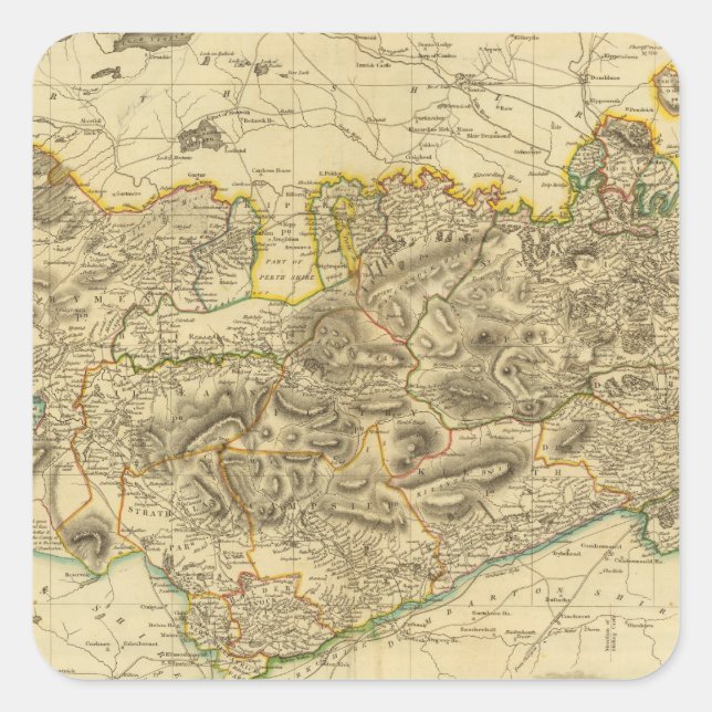 Pegatina Cuadrada Stirlingshire (Anverso)