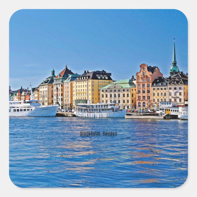 Pegatina Cuadrada Stockholm, Sweden (Anverso)