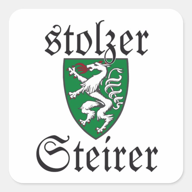 Pegatina Cuadrada Stolzer Steirer Steiermark Österreich Wappen (Anverso)