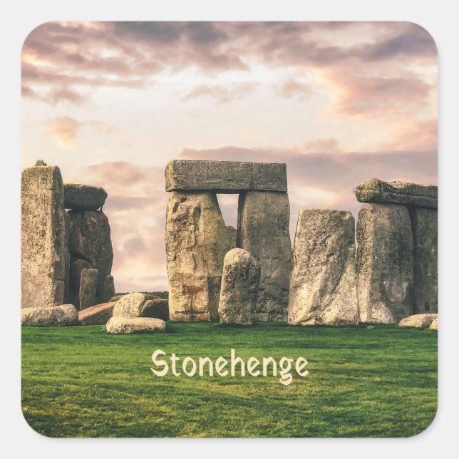 Pegatina Cuadrada Stonehenge Inglaterra Reino Unido (Anverso)