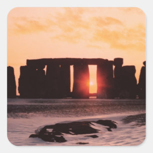 Pegatina Cuadrada Stonehenge, solsticio de invierno