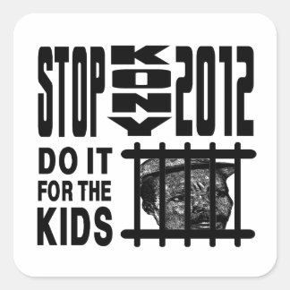 Pegatina Cuadrada Stop Kony 2012 - Hazlo por los niños