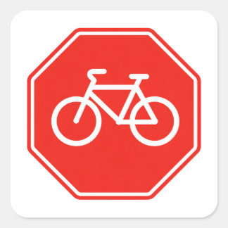 Pegatina Cuadrada Stop vélo
