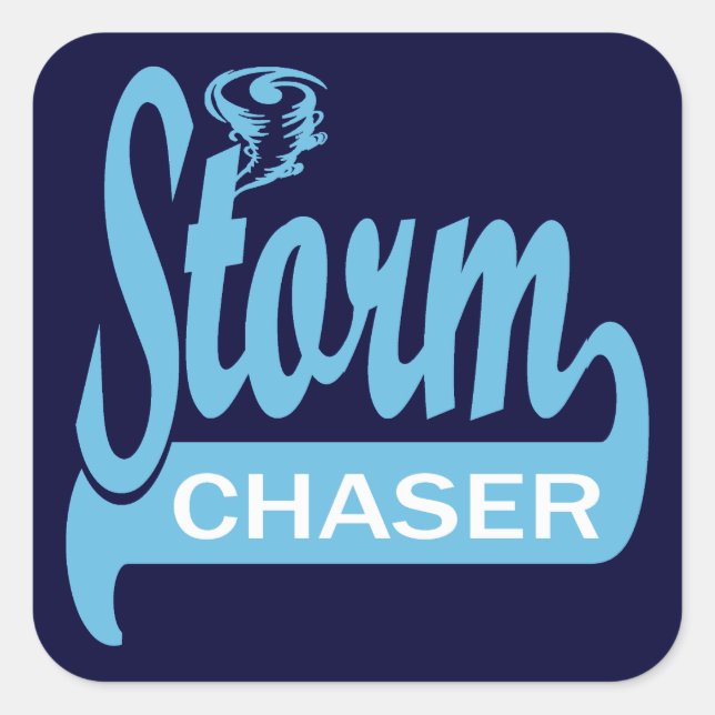 Pegatina Cuadrada Storm Chaser (Anverso)