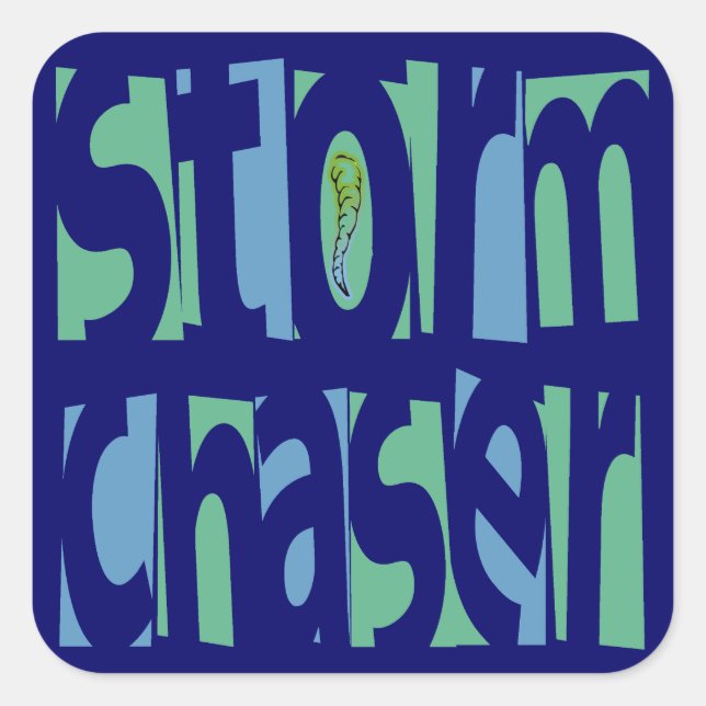 Pegatina Cuadrada Storm Chaser (Anverso)