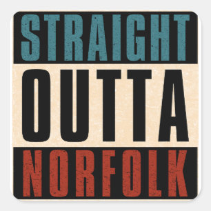 Pegatina Cuadrada Straight Outta Norfolk Virginia VA