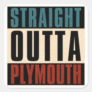 Pegatina Cuadrada Straight Outta Plymouth Minnesota MN