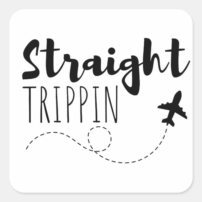 Pegatina Cuadrada Straight Trippin (Anverso)