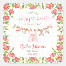 Strawberry Berry Sweet Clothesline Baby Shower