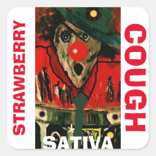 PEGATINA CUADRADA STRAWBERRY COUGH SATIVA
