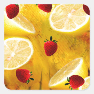 PEGATINA CUADRADA STRAWBERRY LEMONADE