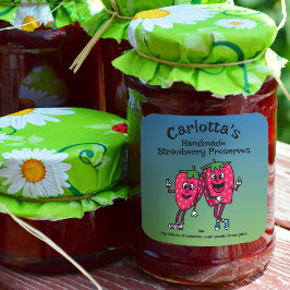 Pegatina Cuadrada Strawberry Pals Funny Personalizado Jam Pie y más