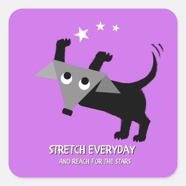 Pegatina Cuadrada "Stretch Everyday" de Rego Berto (Anverso)