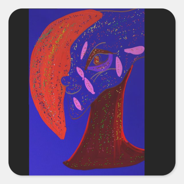 Pegatina Cuadrada Strikingly Beautiful Creature Square Stickers (Anverso)