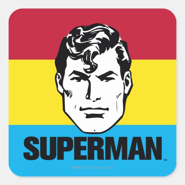 Pegatina Cuadrada Stripe Boy - Superman (Anverso)