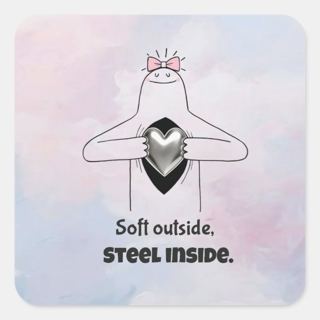 Pegatina Cuadrada Strong Women Empowerment Sticker (Anverso)